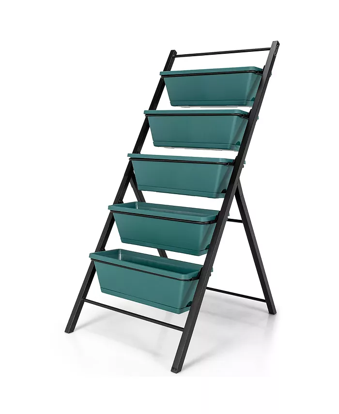 Costway 5-tier Vertical Garden Planter Box Elevated Raised Bed - Intensery
