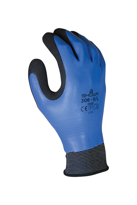 Atlas Unisex Indoor/Outdoor Coated Work Gloves Black/Blue M 1 pair - Intensery