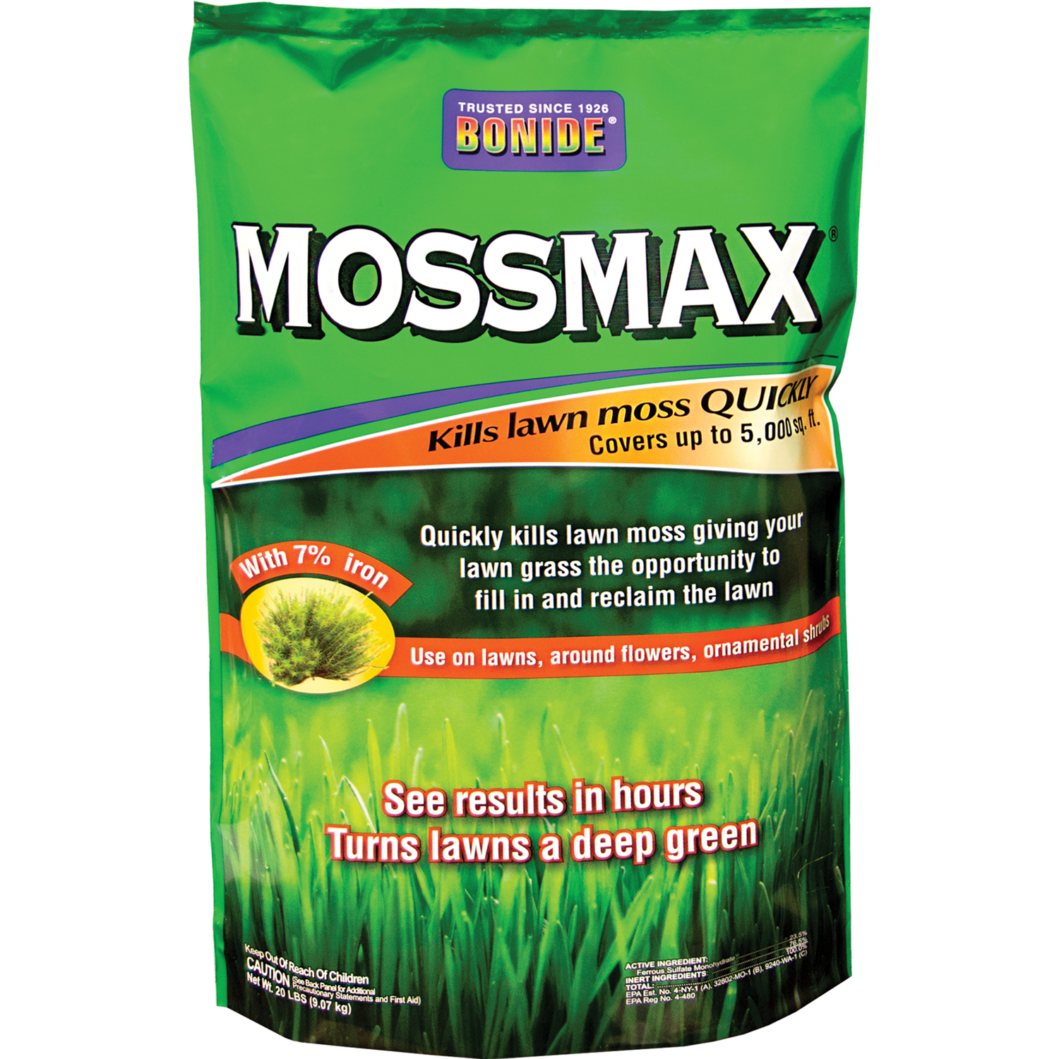 Bonide Mossmax Moss Killer Granules 20 lb - Intensery
