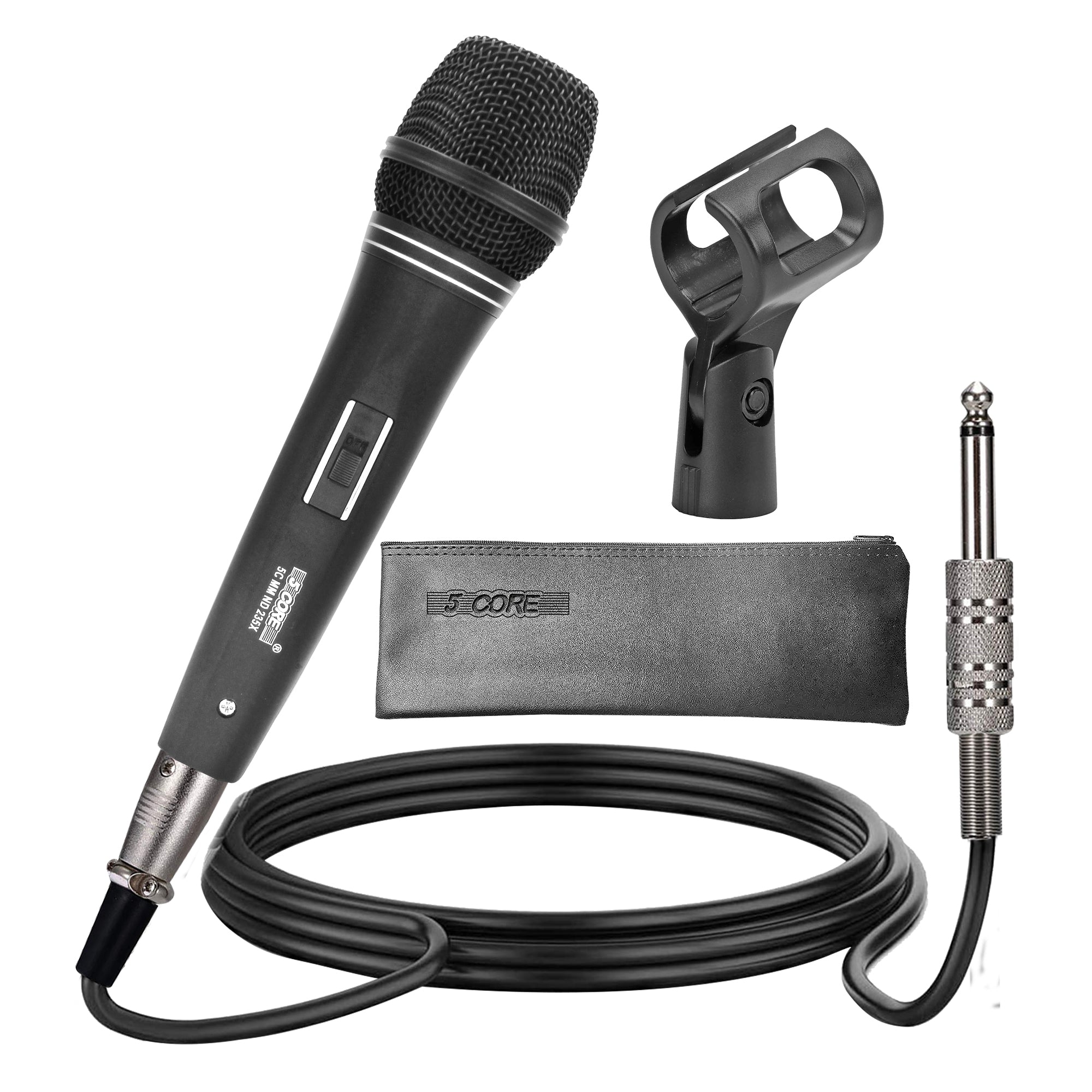 5Core Microphone Pro Dynamic Metal Mic XLR Audio Cardiod Vocal Karaoke Singing ND 235X - Intensery