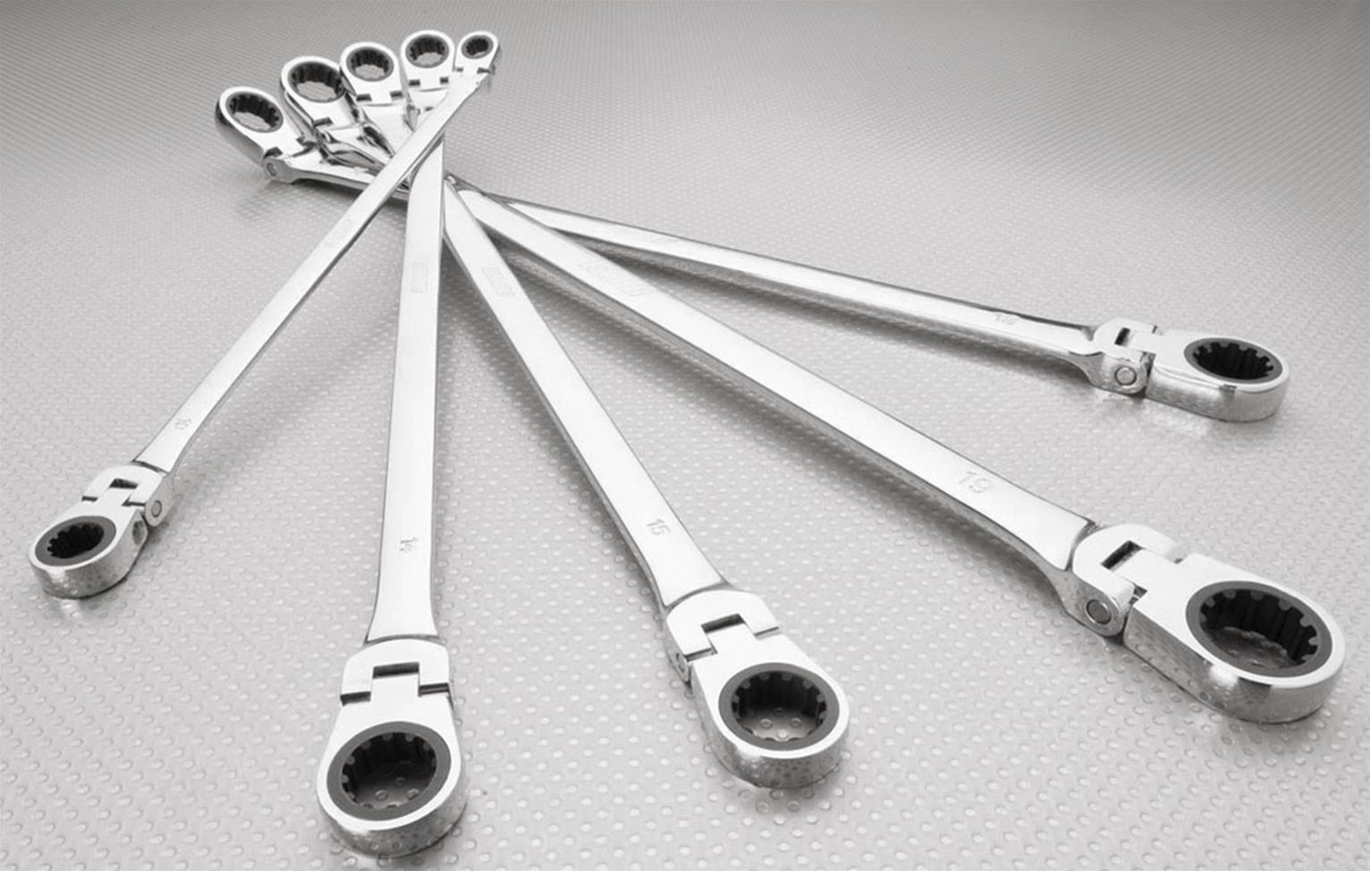 E-Z RED NR5M EZ Red Extra-Long Flex Head Ratcheting Wrenches - Intensery