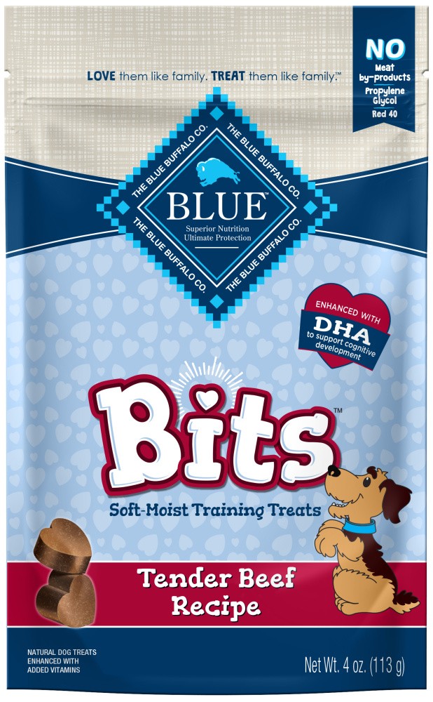 Blue Buffalo Bits Tender Beef Natural Soft Moist Training Dog Treats - 4 oz - Intensery