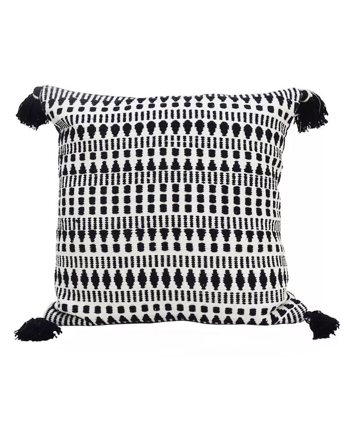 Vibhsa Chicos Home Striped Tassels Decorative Pillow， 22