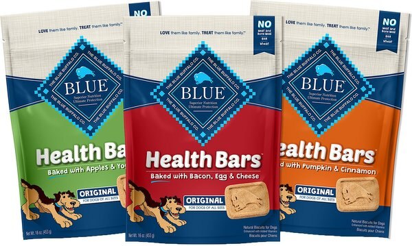 Blue Buffalo Health Bars Natural Crunchy Variety Pack Dog Treats Biscuits， 16-oz bag， 3 count - Intensery