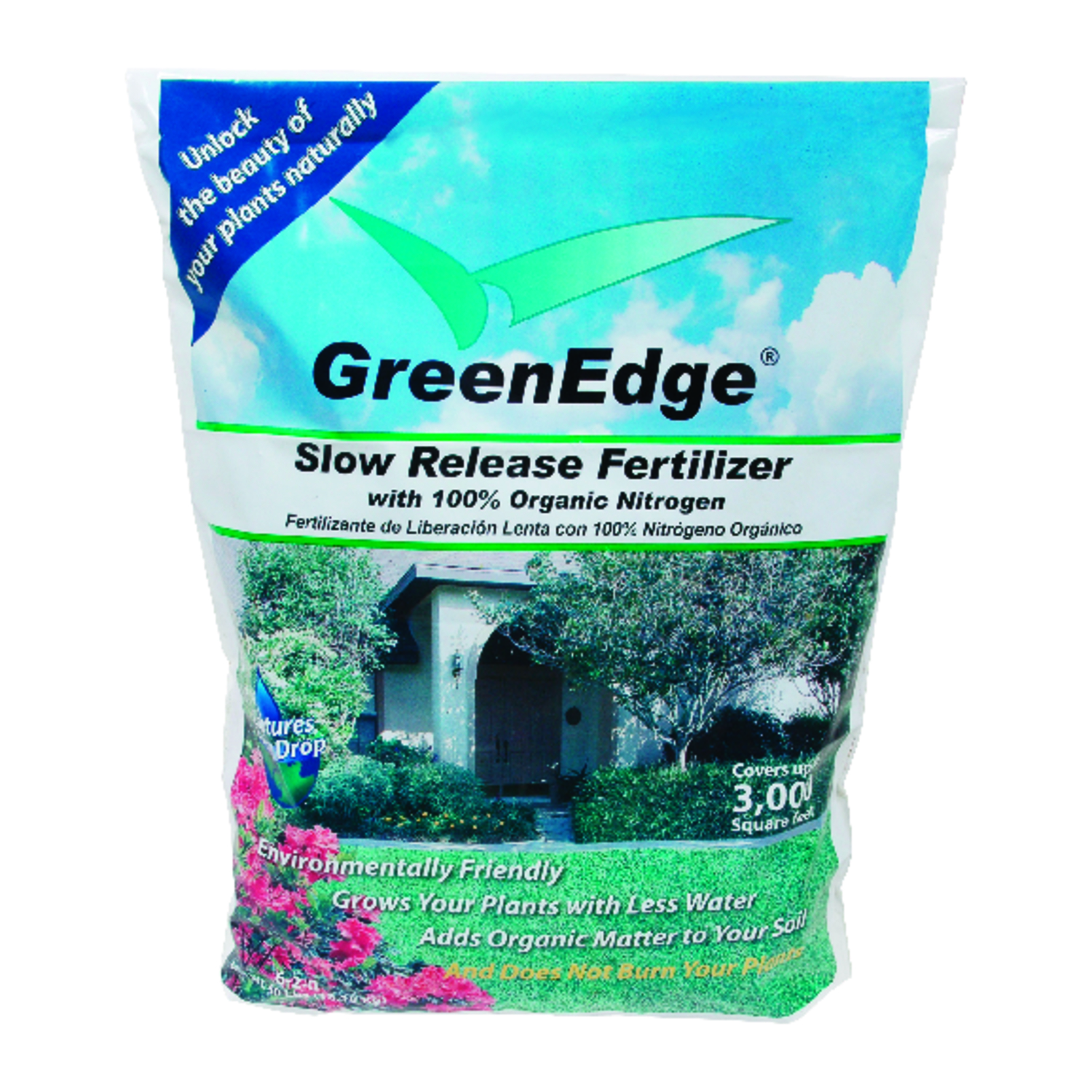 GreenEdge Fertilizer Slow-Release Nitrogen Lawn \u0026 Garden Fertilizer For All Grasses 3000 sq ft - Intensery