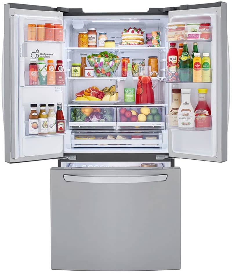 LG 24.5 Cu. Ft. Print Proof Stainless Steel Smart French Door Refrigerator With Craft Ice - Intensery