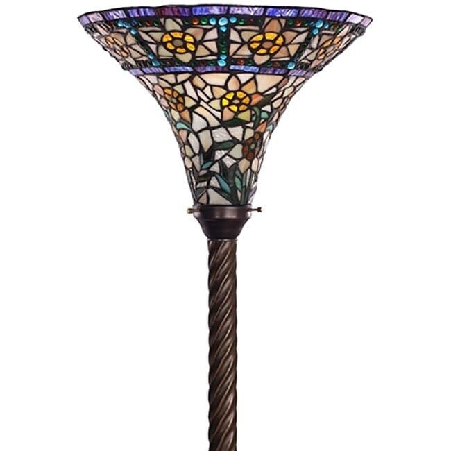 Tiffany-style Yellow Rose Torchiere - Intensery