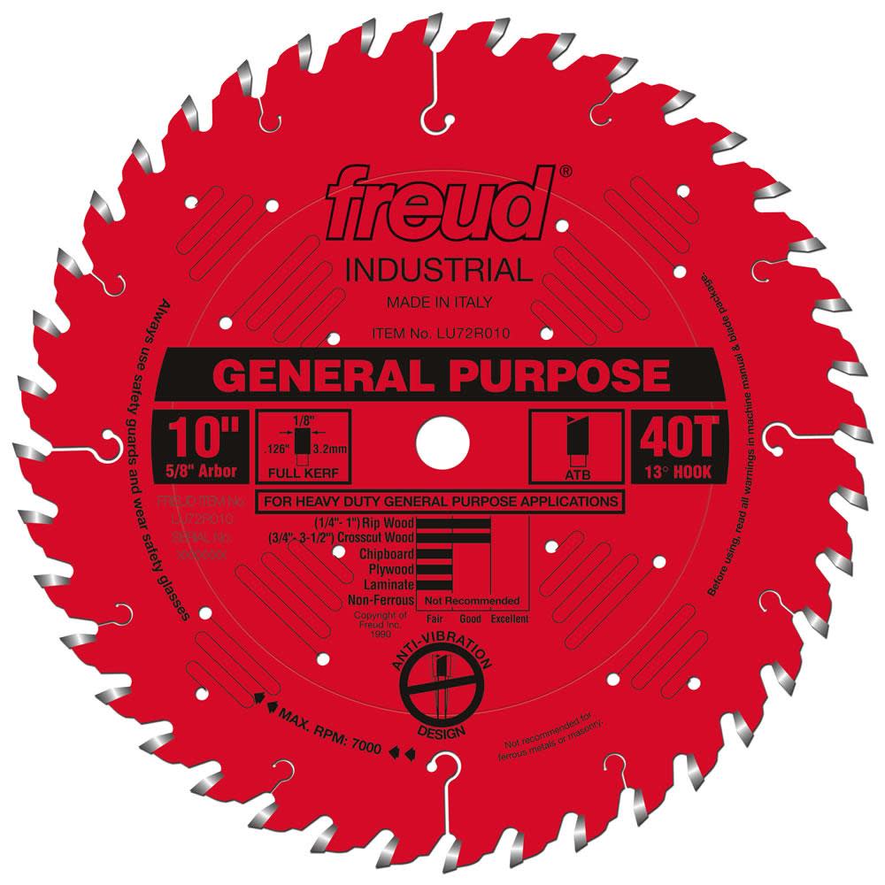 Freud 10 In. x 40T General Purpose Blade - Intensery