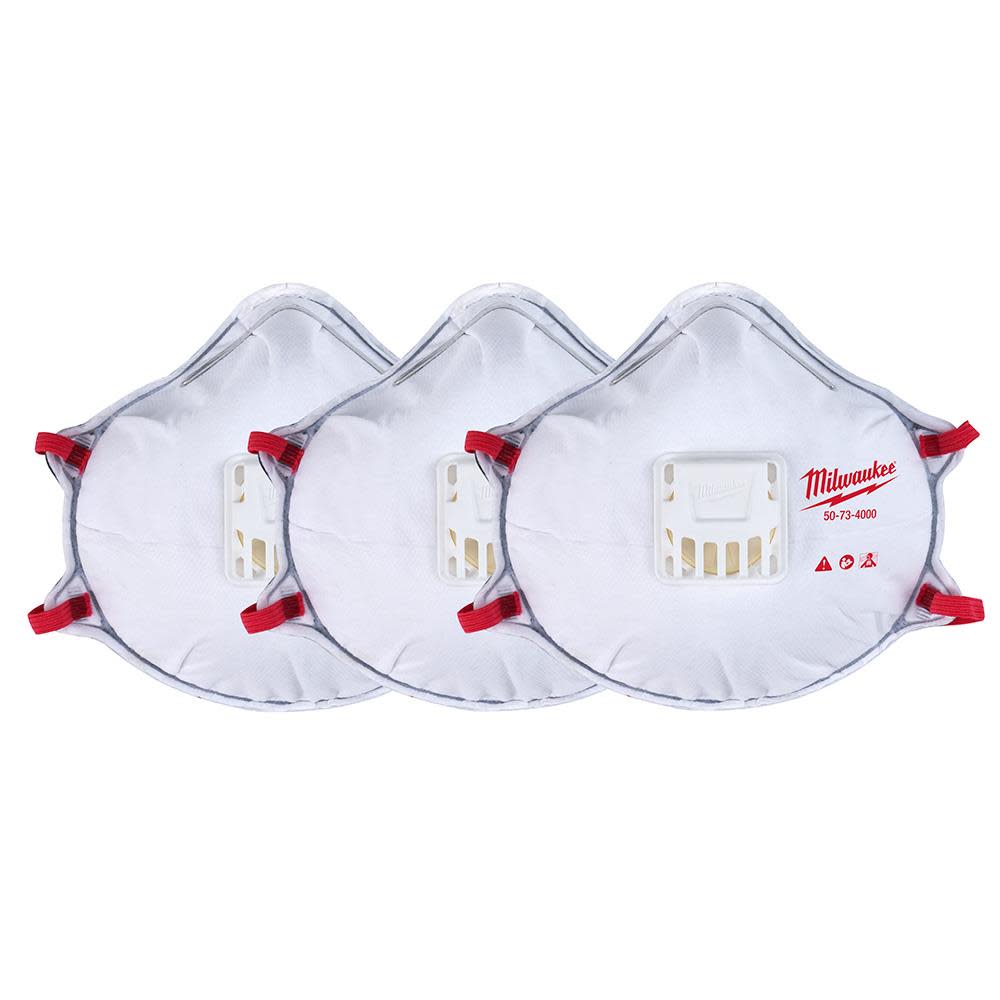 3pk N95 Valved Respirator with Gasket - Intensery