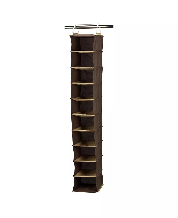 Household Essentials Coffee Linen 10-Pocket Closet Organizer - Intensery
