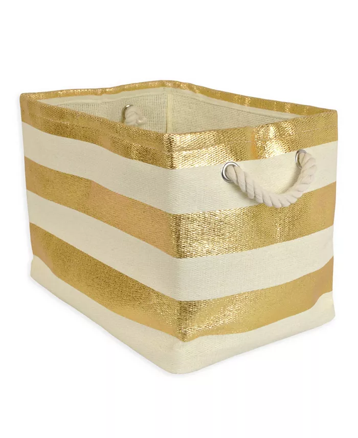 Design Imports Paper Basket Stripe Rectangle Large - Intensery