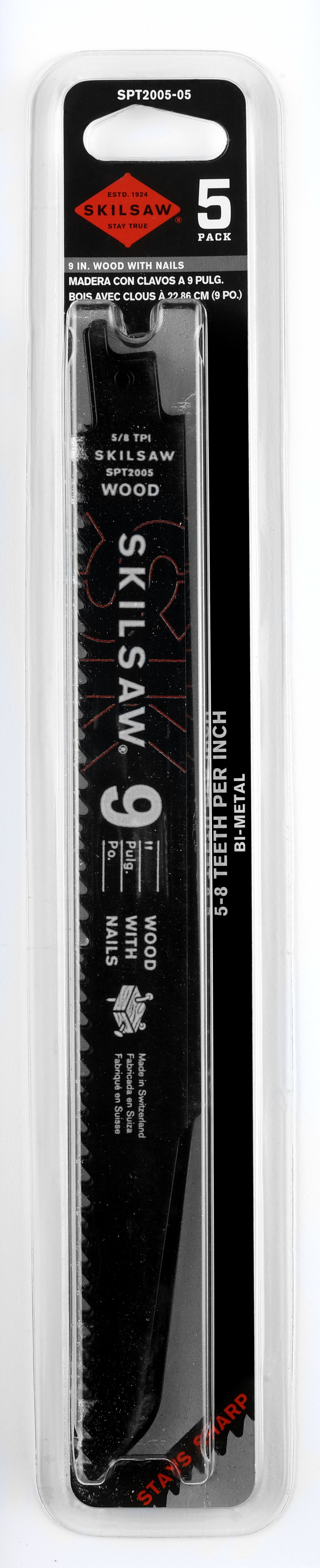 SPT2005-05 9” WOOD WITH NAILS RECIPROCATING SAW BLADE - Intensery