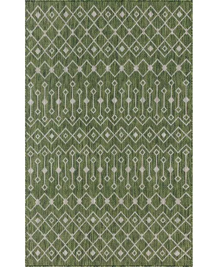 Bayshore Home Outdoor Pashio Pas7 Green 5' x 8' Area Rug - Intensery