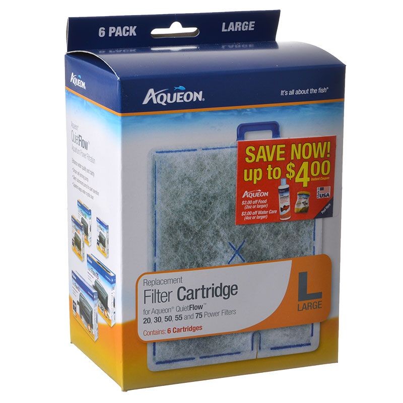 Aqueon QuietFlow Replacement Filter Cartridge - Large (6 Pack) #100106088 - Intensery