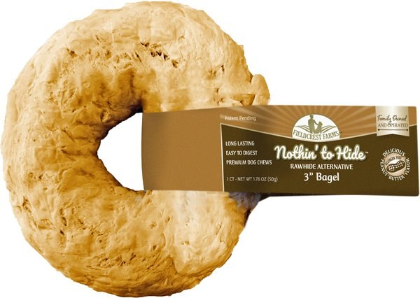Fieldcrest Farms Nothin' To Hide Bagels Rawhide Alternative Peanut Butter Flavor Natural Chew Dog Treat - Intensery