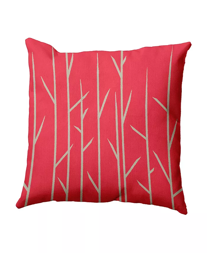 E by Design 16 Inch Coral Decorative Floral Throw Pillow - Intensery