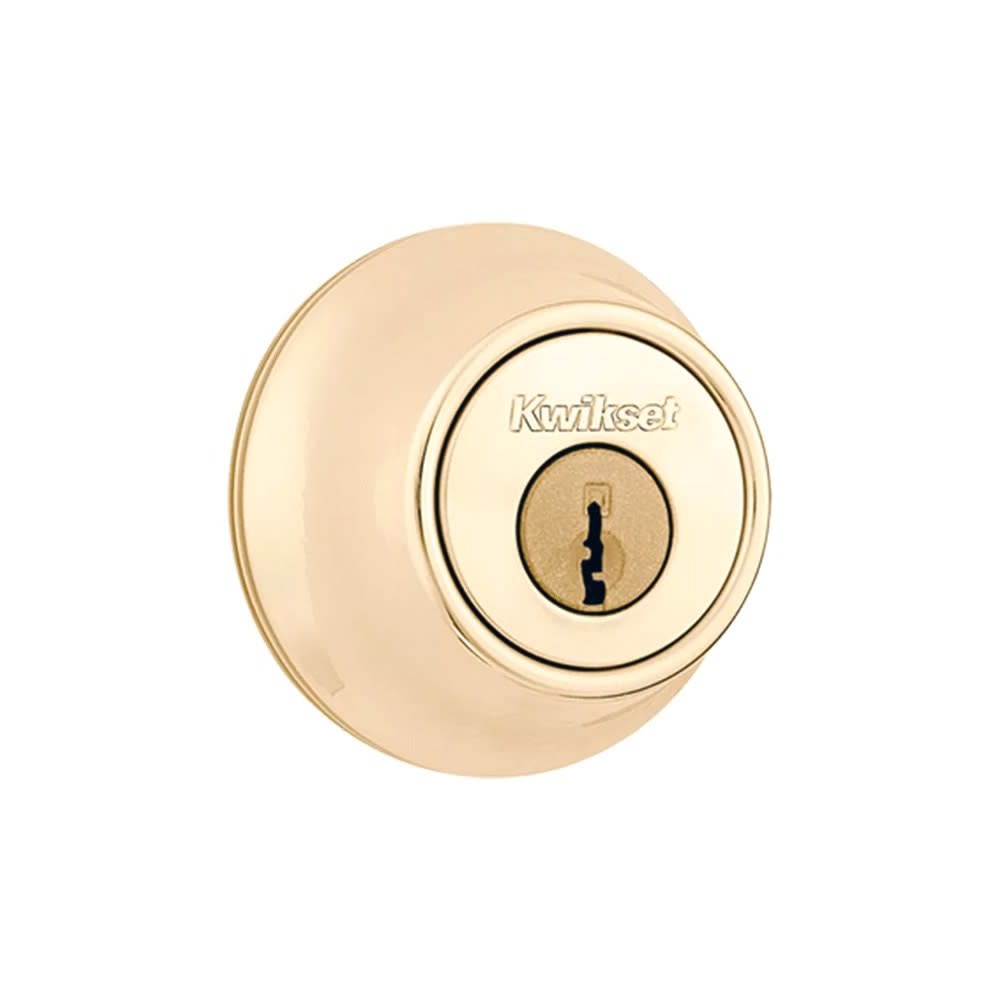 Polished Brass Single Cylinder Deadbolt with Pin and Tumbler - Intensery