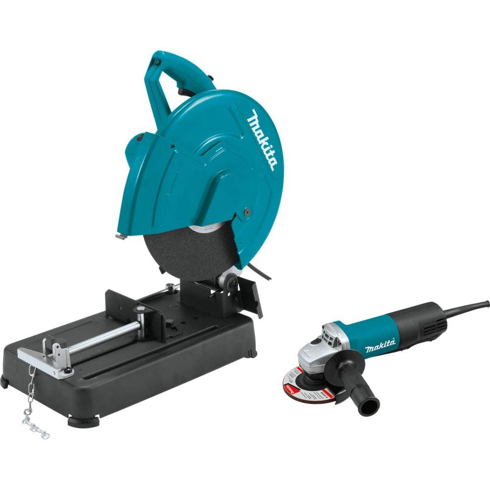 14 In. Cut-Off Saw with 4-1/2 In. Paddle Switch Angle Grinder - Intensery