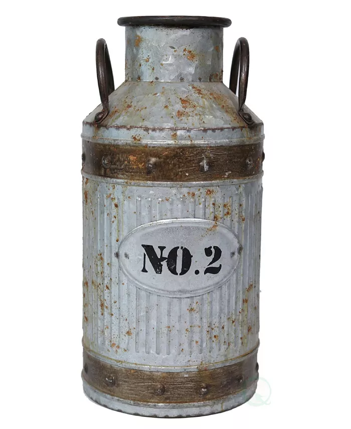 Vintiquewise Galvanized Metal Rustic Milk Can， Medium - Intensery