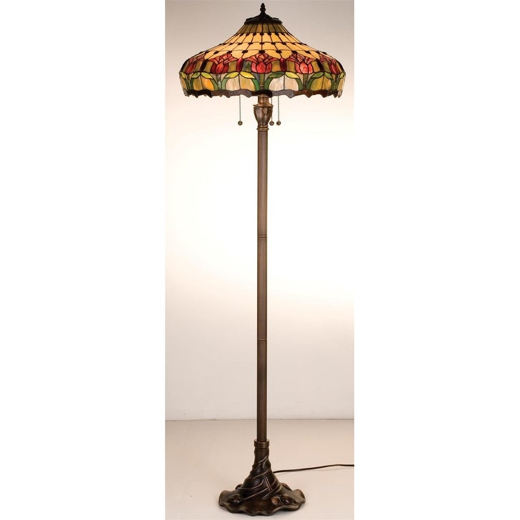 Meyda Tiffany Stained Glass / Tiffany Floor Lamp from the Colonial - Intensery