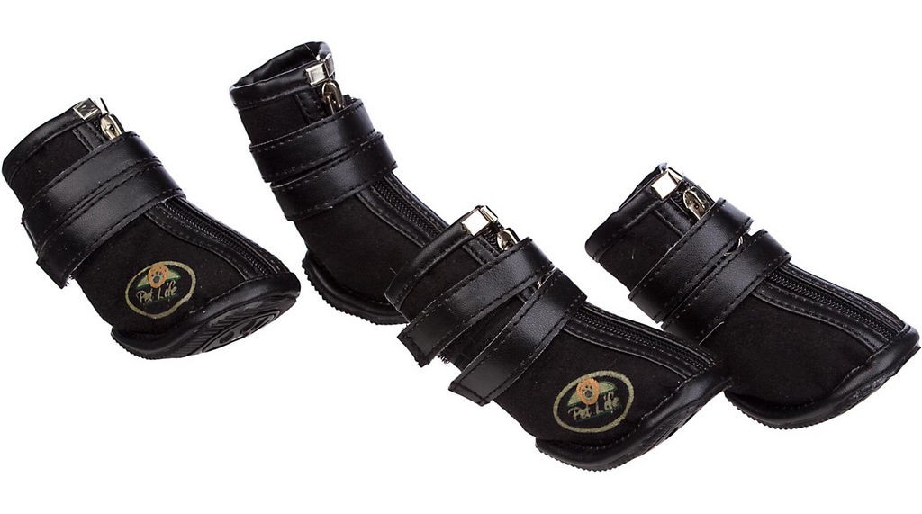 Pet Life Ruff Suede High-Support Pet Shoes Sneakers in Jet Black (X-Large) - Pet Life F5BKXL - Intensery