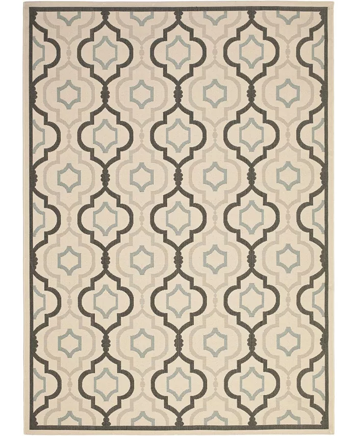 Safavieh Courtyard Beige and Black 8' x 11' Outdoor Area Rug - Intensery