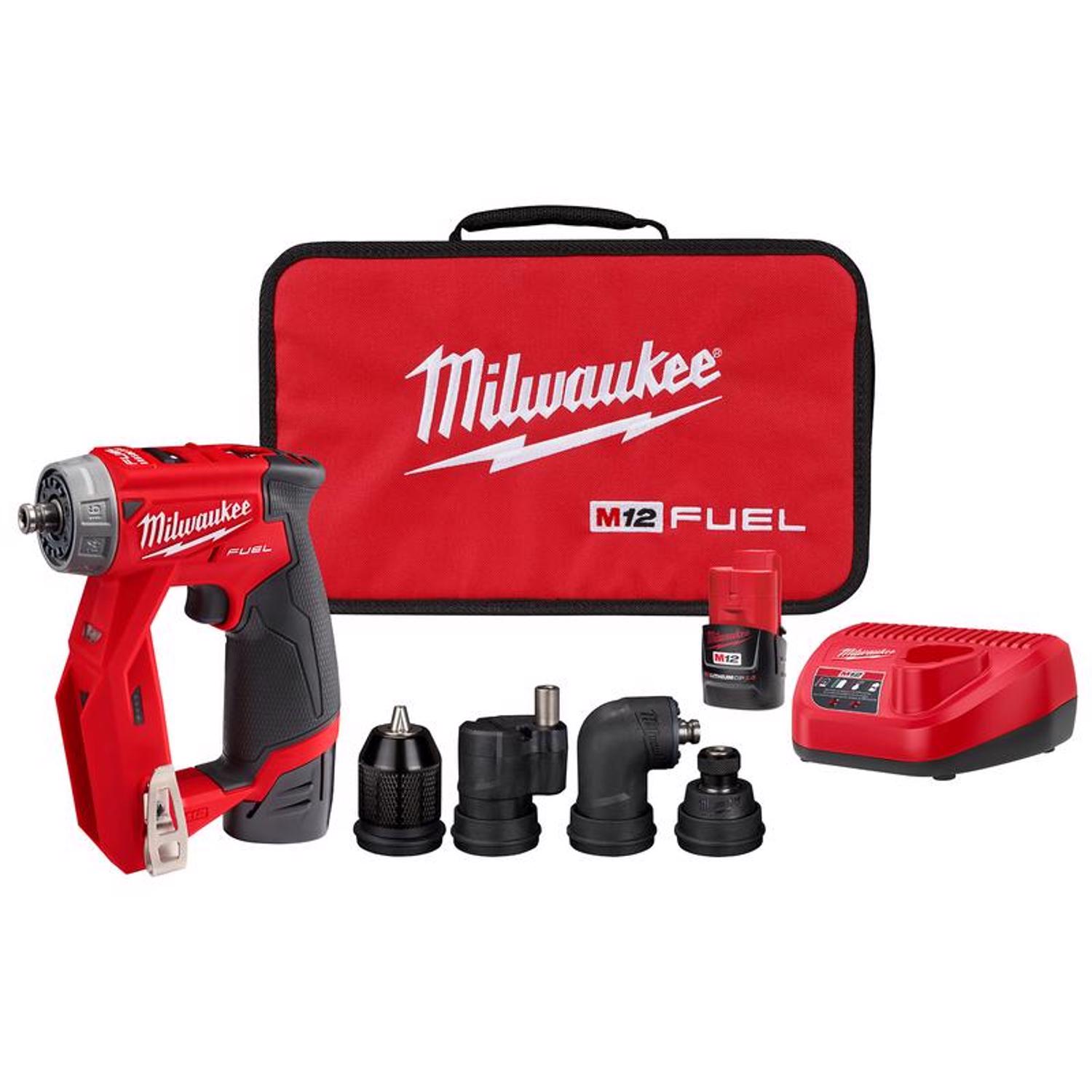 Milwaukee M12 FUEL 12 V 3/8 in. Brushless Cordless 4-in-1 Installation Driver Kit (Battery \u0026 Charger - Intensery
