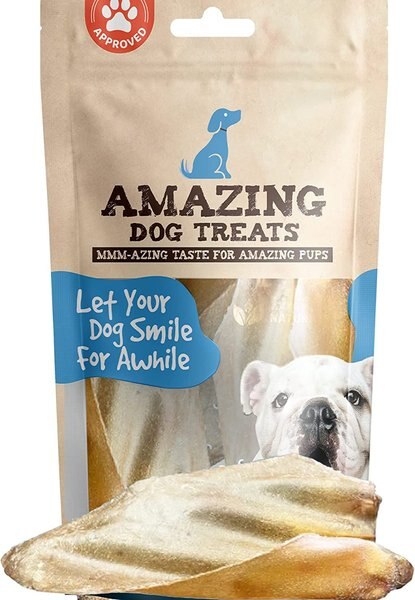 Amazing Dog Treats Natural Brown Cow Ear Dog Treats， 5 count - Intensery