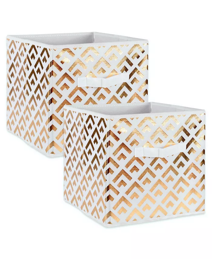 Design Imports Non-woven Polyester Cube Double Diamond Square Set of 2 - Intensery