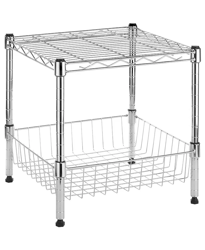 Whitmor Stacking Shelf with Basket - Intensery