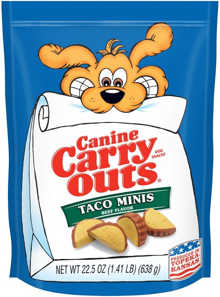Canine Carry Outs Taco Minis Beef Flavor Dog Treats - Intensery