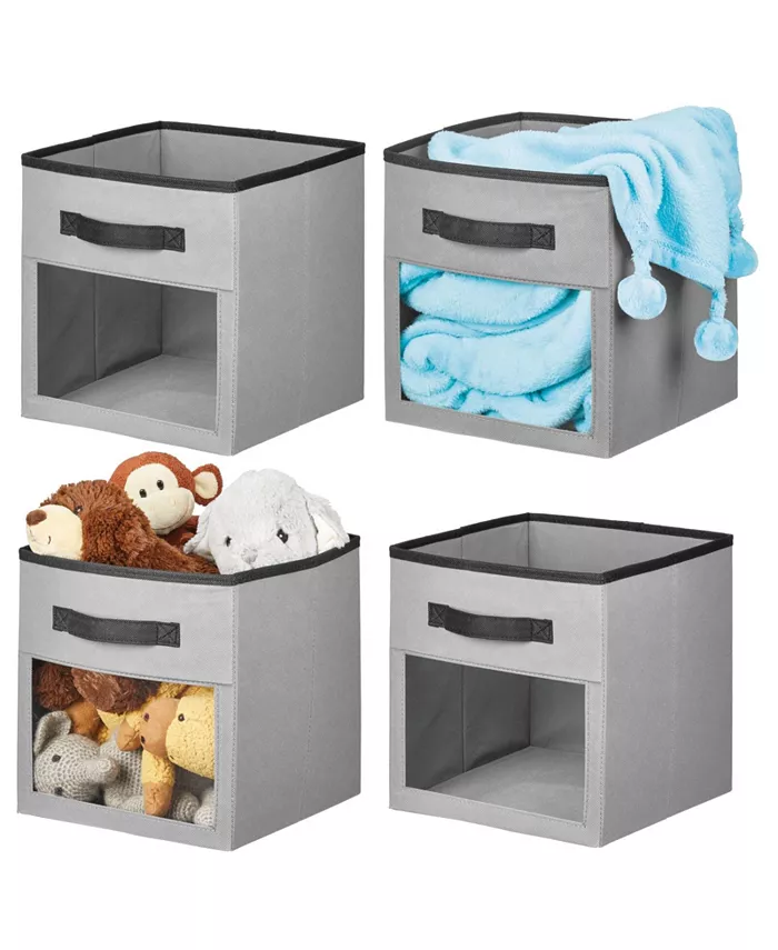 mDesign Kids Fabric Storage Organizer Cube - 4 Pack - Intensery