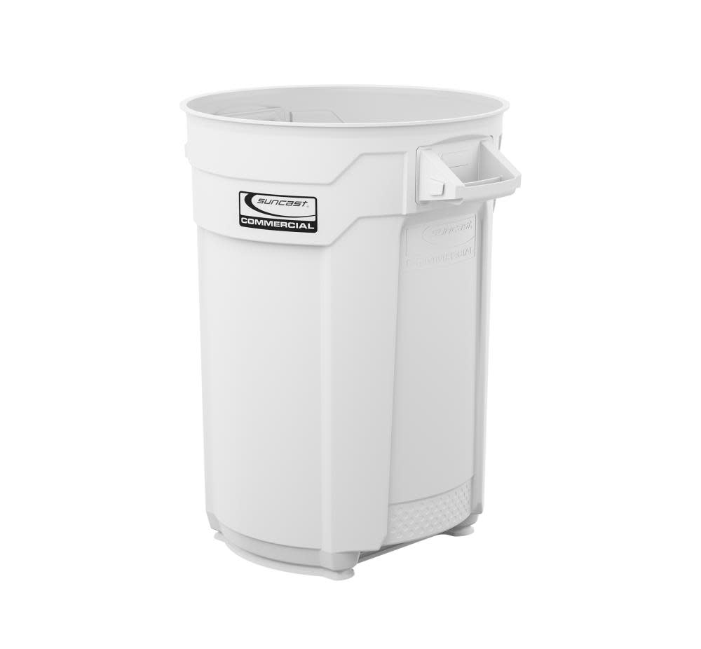 Plastic Utility Trash Can44 Gallon， White - Intensery