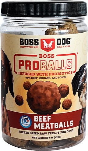 Boss Dog Proballs Beef Meatball Freeze Dried Dog Treats - 3 oz - Intensery