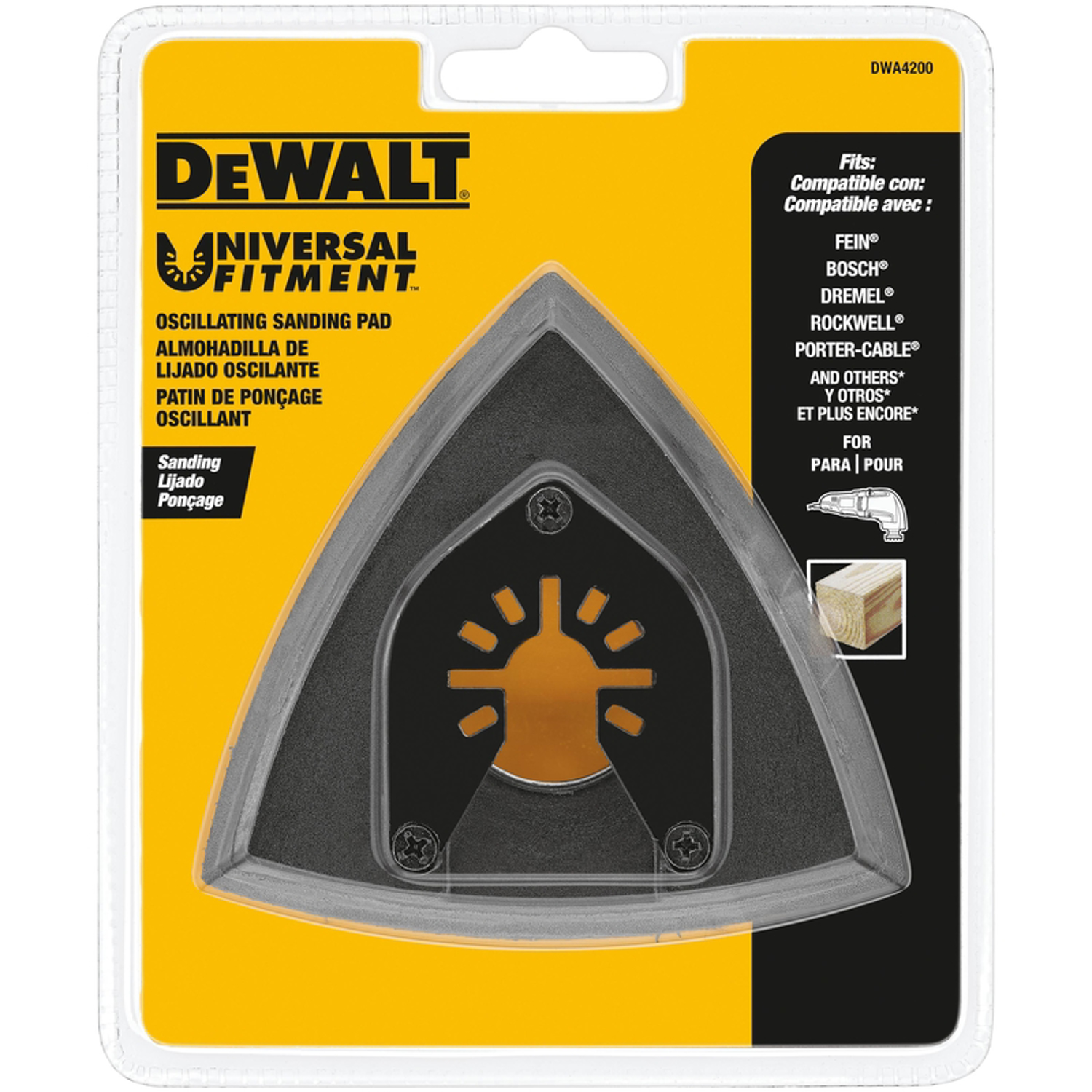 DeWalt Universal Fitment 3-1/4 in. L Triangular Oscillating Sanding Pad 1 pc - Intensery