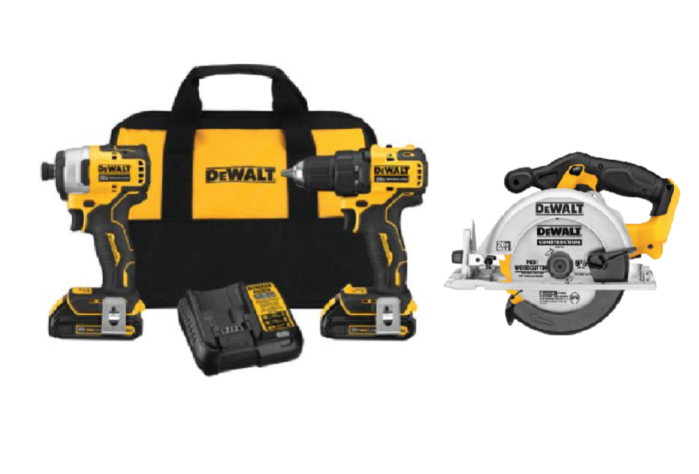DEWALT Atomic 20V MAX 2 Tool Combo Kit with Circular Saw Brushless Cordless - Intensery