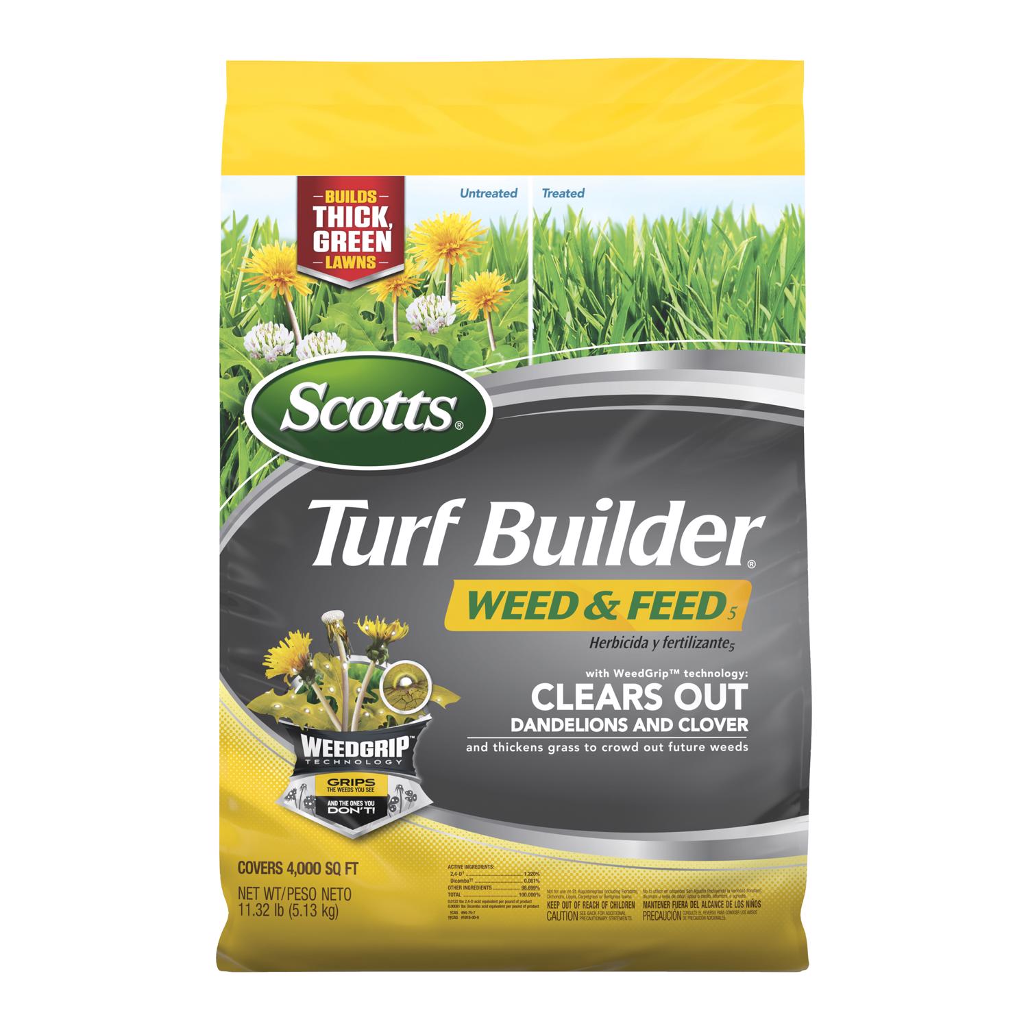 Scotts Turf Builder Weed \u0026 Feed Lawn Fertilizer For Multiple Grass Types 4000 sq ft - Intensery