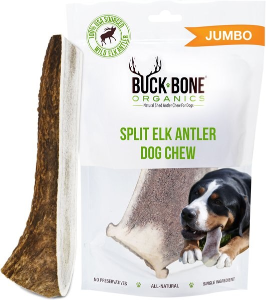 Buck Bone Organics Jumbo Split Elk Antler Dog Treats - Intensery