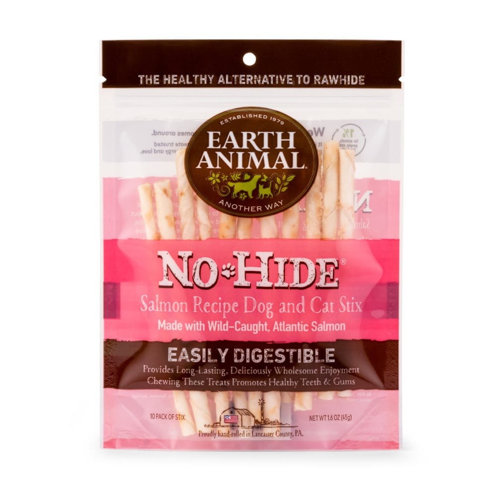 Earth Animal No-Hide Salmon Stix Dog and Cat Chews - 10-pk - Intensery