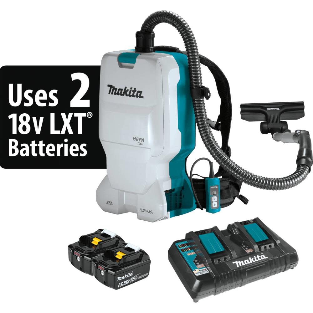 18V X2 LXT® Lithium-Ion (36V) Brushless Cordless 1.6 Gallon HEPA Filter Backpack Dry Vacuum Kit (6.0Ah) - Intensery