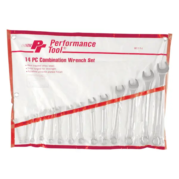 Performance Tool 14 Piece SAE Combo Wrench Set - Intensery