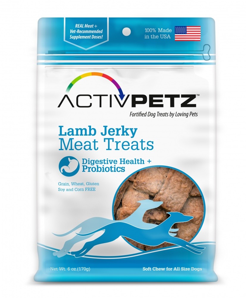 Loving Pets ActivPetz Grain Free Lamb Jerky Digestive Health and Probiotics Dog Treats - 7 oz - Intensery