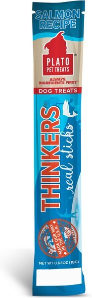 Plato Thinkers Salmon Recipe Single Dog Treat， 1 count - Intensery
