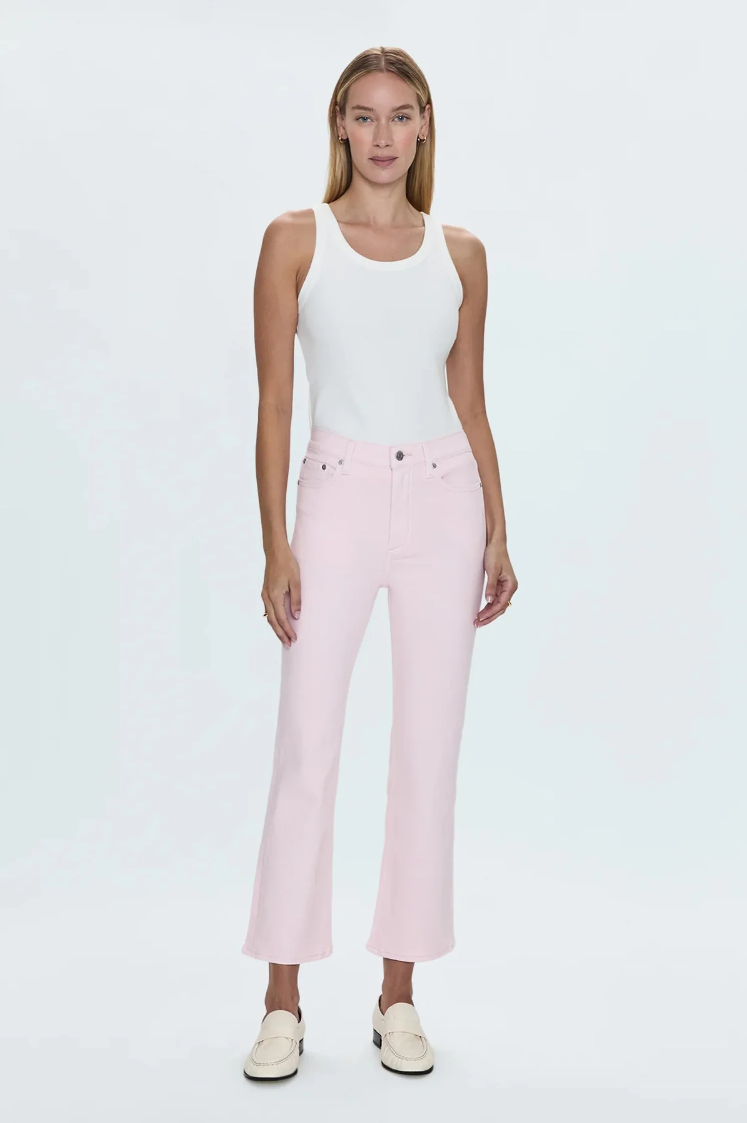 Lennon High Rise Cropped Boot - Blush - Intensery