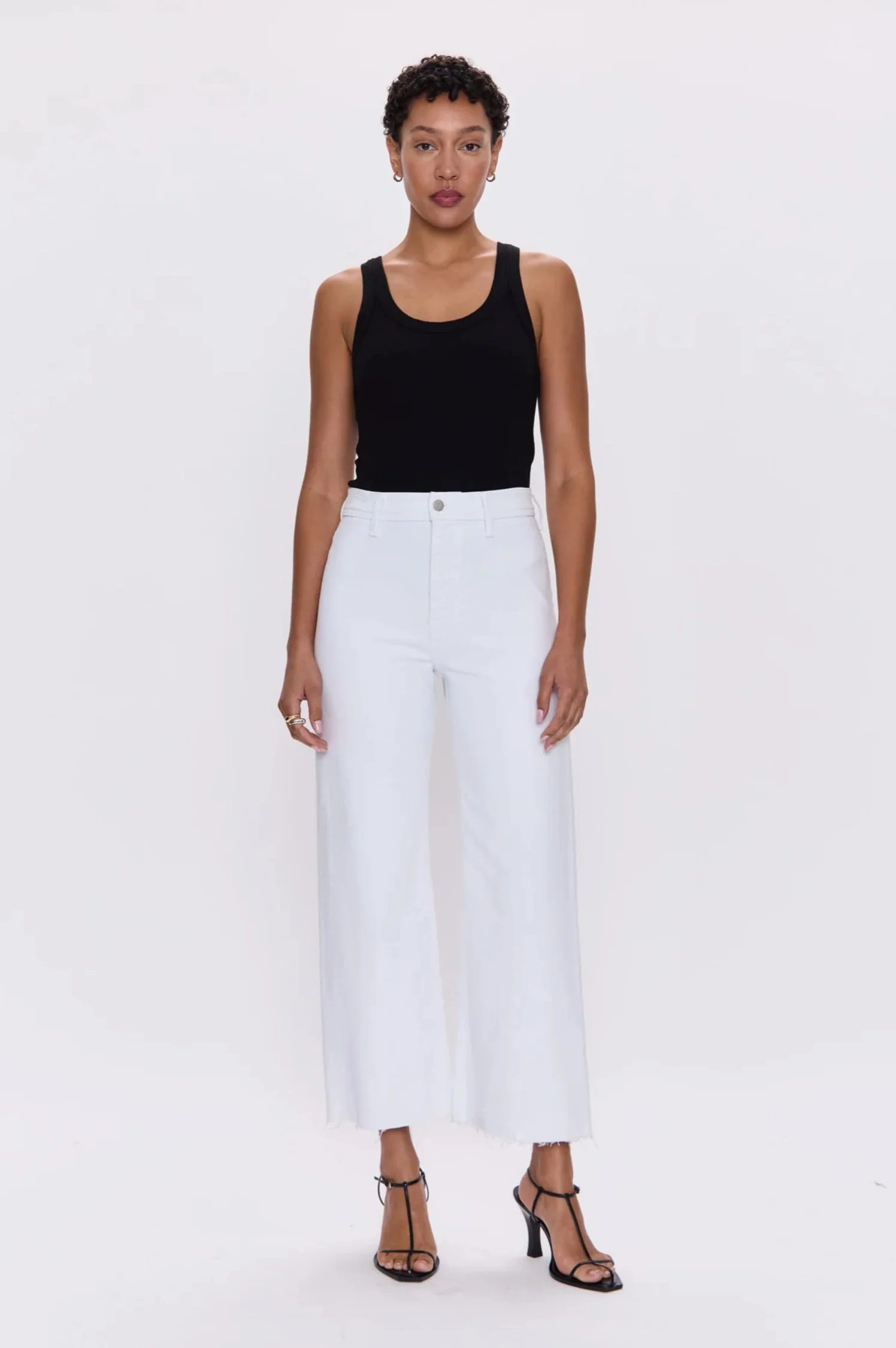 Penny High Rise Wide Leg Crop - Blizzard - Intensery