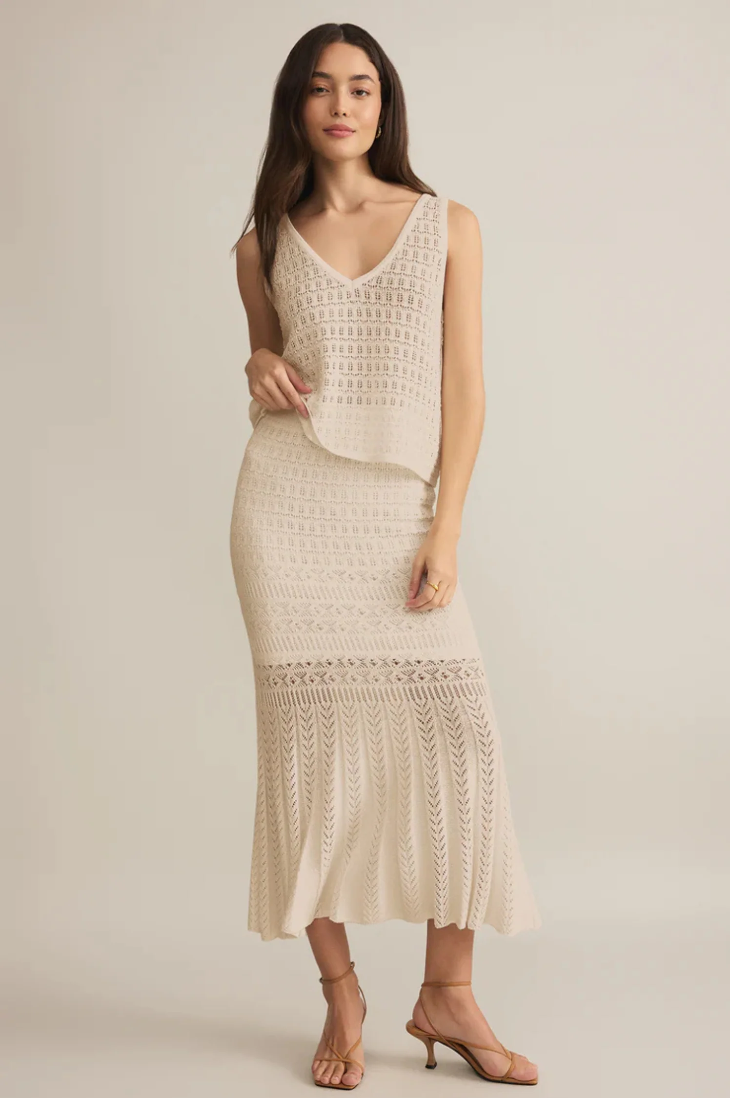 Soria Crochet Midi Skirt - Intensery