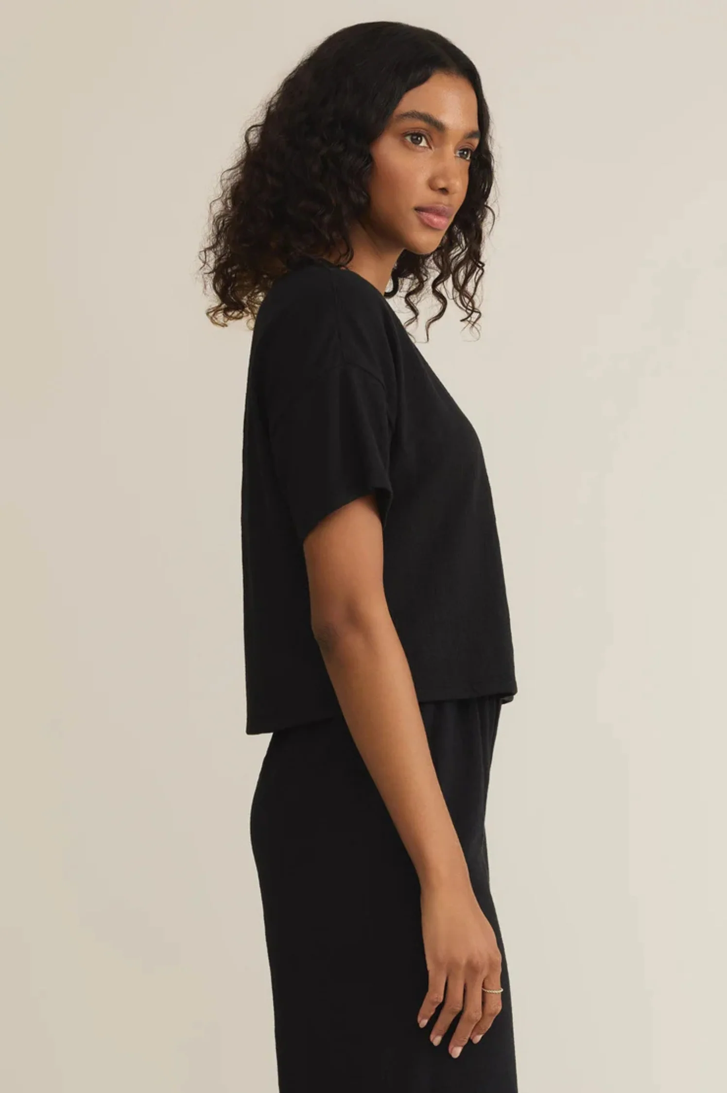 Sway Textured Slub Cropped Tee - Intensery