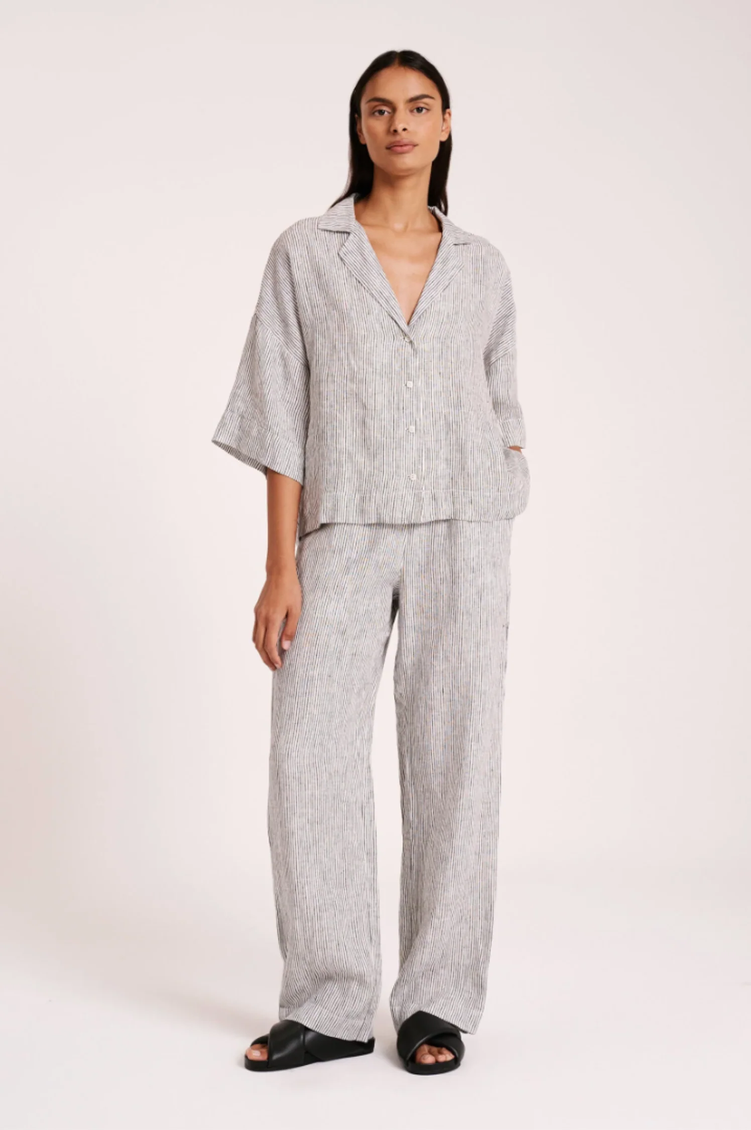 Lounge Stripe Linen Pant - Intensery