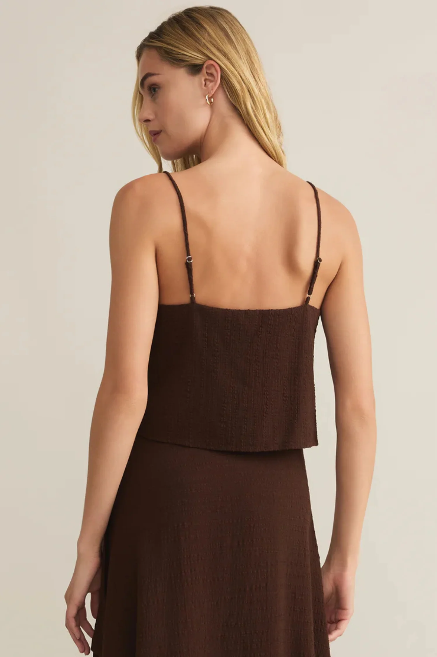 Sabel Textured Cotton Cropped Tank - Intensery