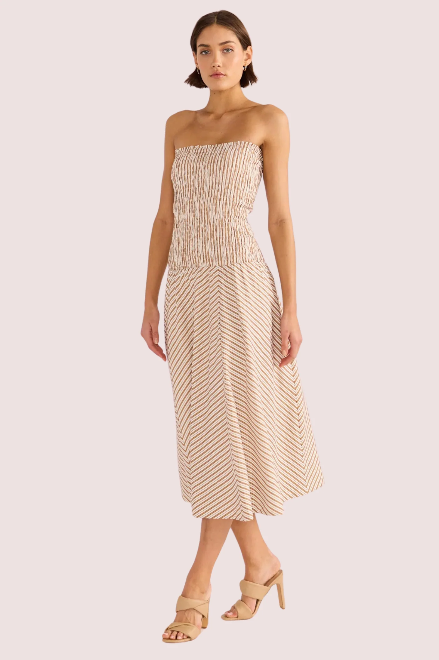 Artemis Shirred Bandeau Midi Dress - Intensery